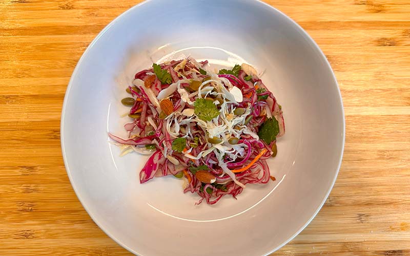 Delicious Healthy Coleslaw ready to serve.