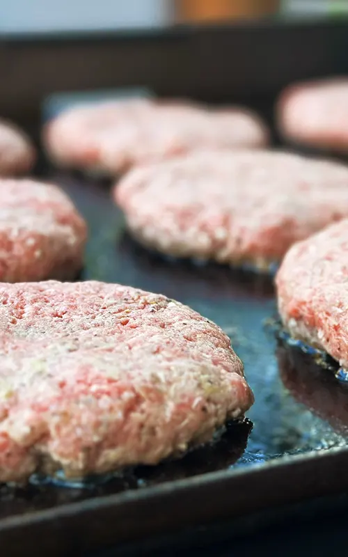 Burger Patties on the griddle.